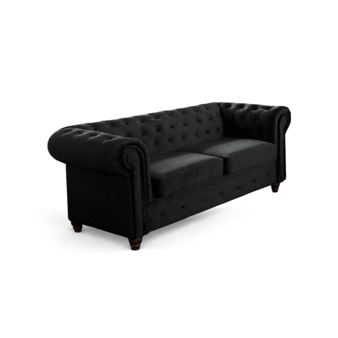 Infinity Plush Fabric, 2 Seater, Black