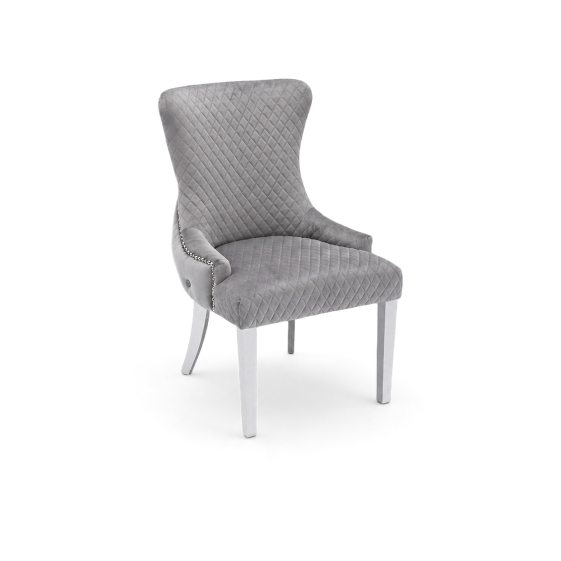 Lyon, Dining Chair, Grey Velvet