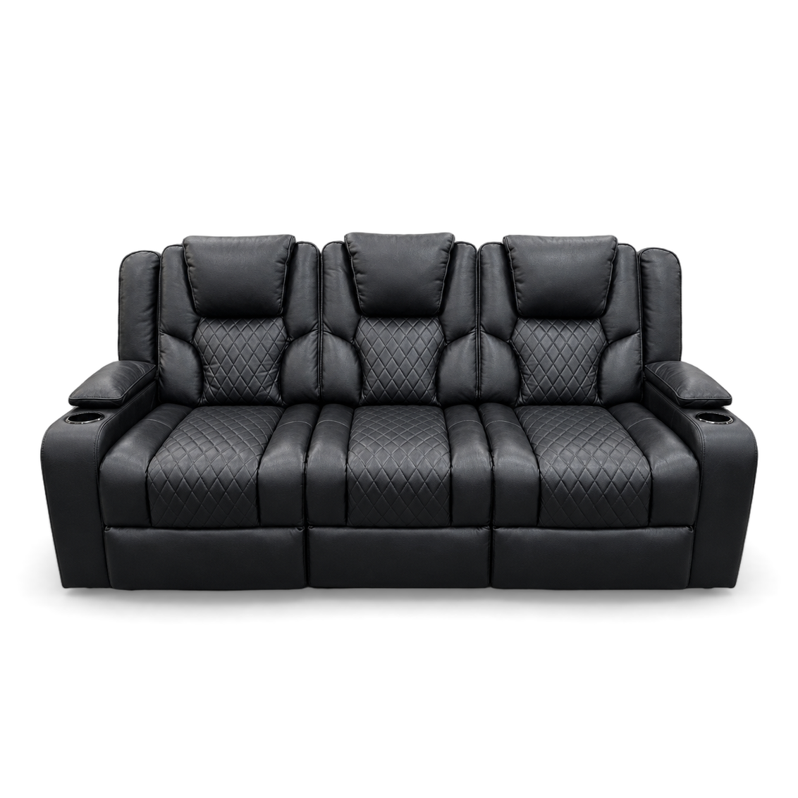 Neptune - 3 Seater Recliner Sofa - Black