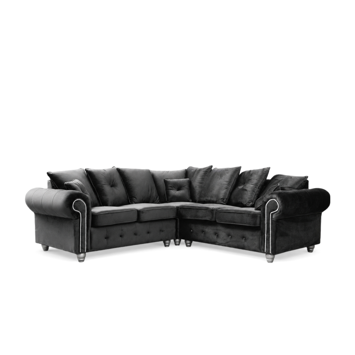Olimpia Black 5 Seater corner sofa