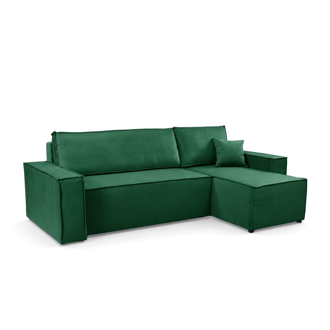 Pati Universal Sofabed, Corner, Plush Fabric, Green