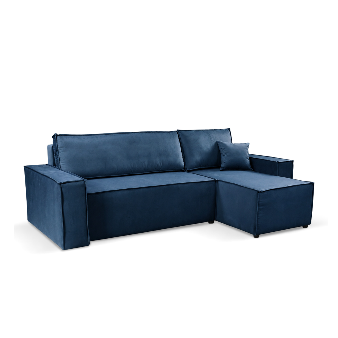 Pati Universal Sofabed, Corner, Plush Fabric, Blue