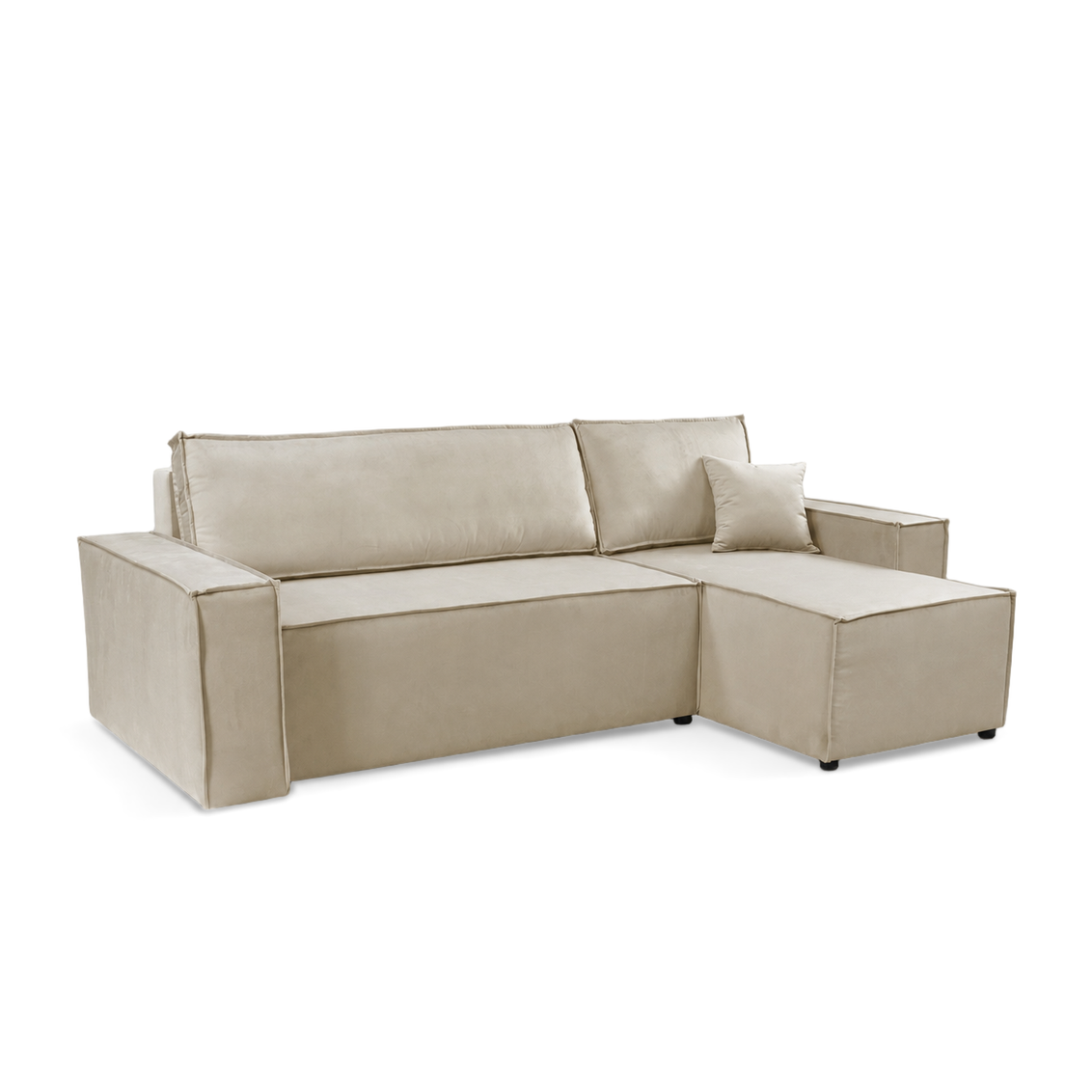 Pati Universal Sofabed, Corner, Plush Fabric, Mink