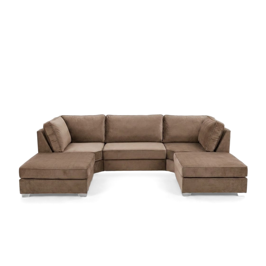 Pickford U-Shape Sofa, Plush Soft Velvet, Mink