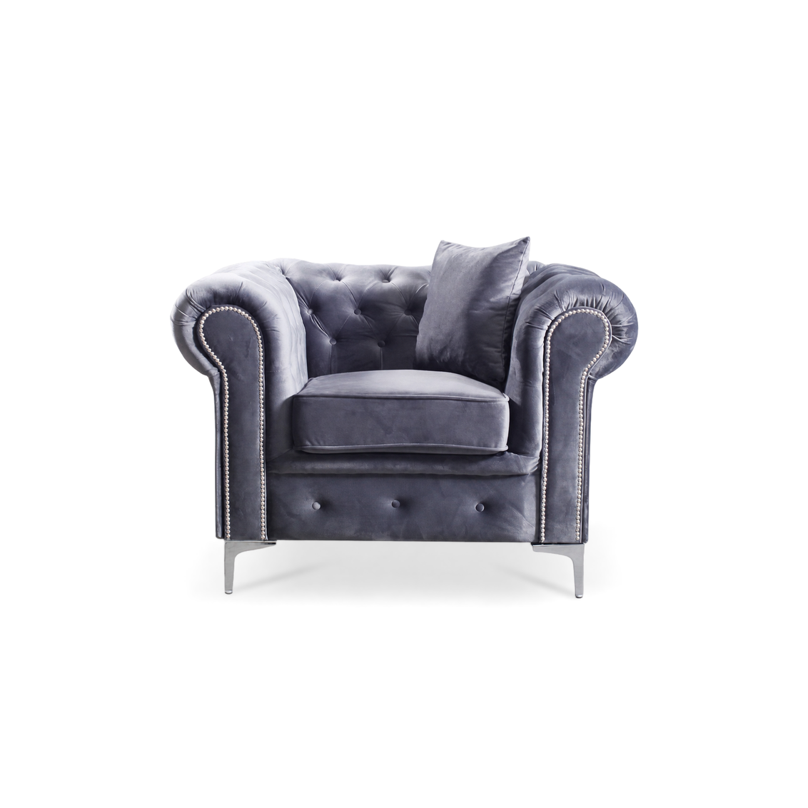 Roma Chesterfield, 1 Seater, Premium Grey