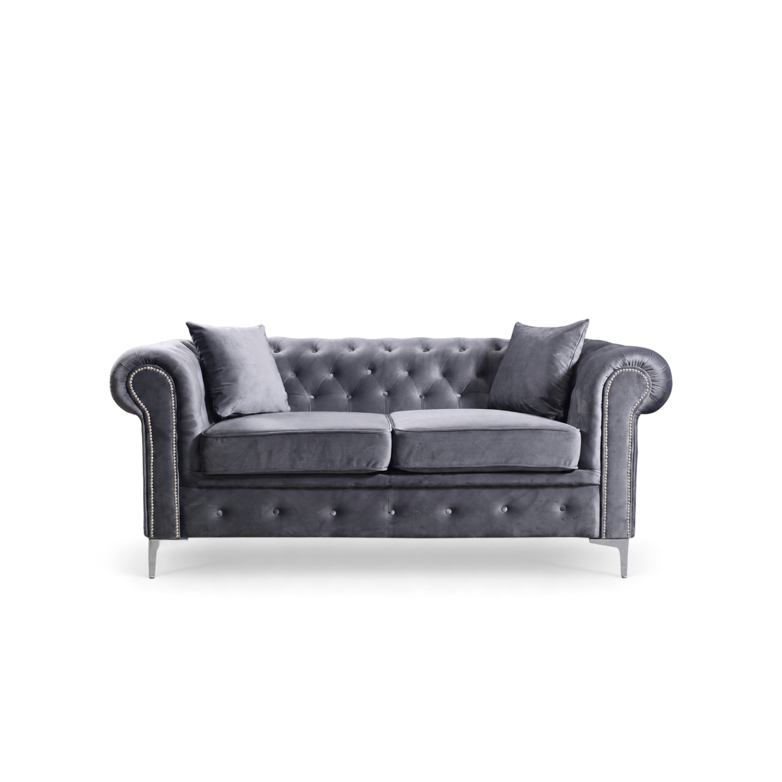 Roma Chesterfield, 2 Seater, Premium Grey
