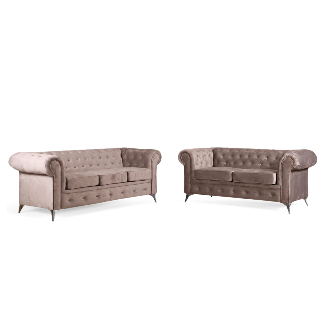 Roma Chesterfield, 3 + 2 Seater Combo, Beige
