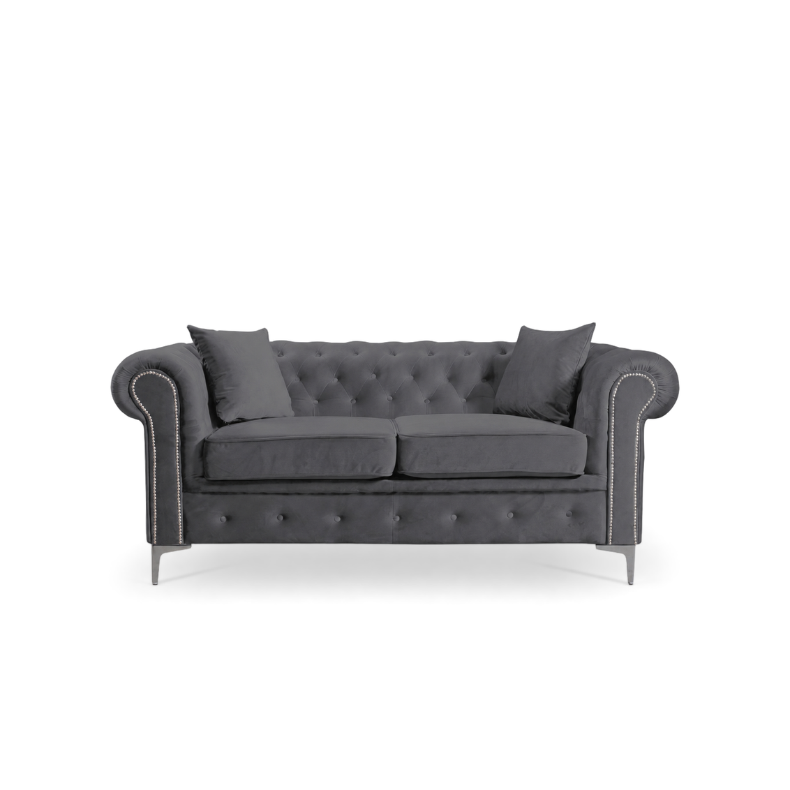 Roma Chesterfield, Dark Grey, 2 seater