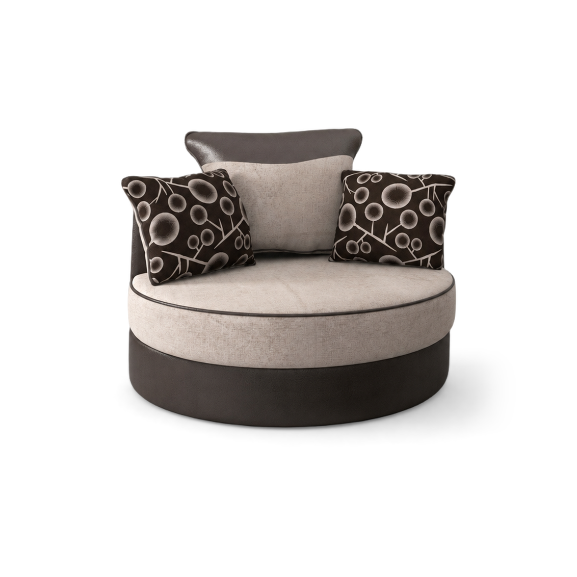 Shannon, Swivel Chair, Beige + Brown