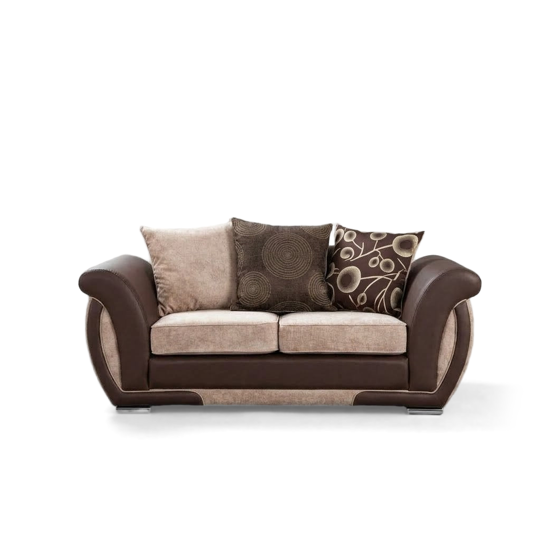 Shannon, 2 Seater, Beige + Brown