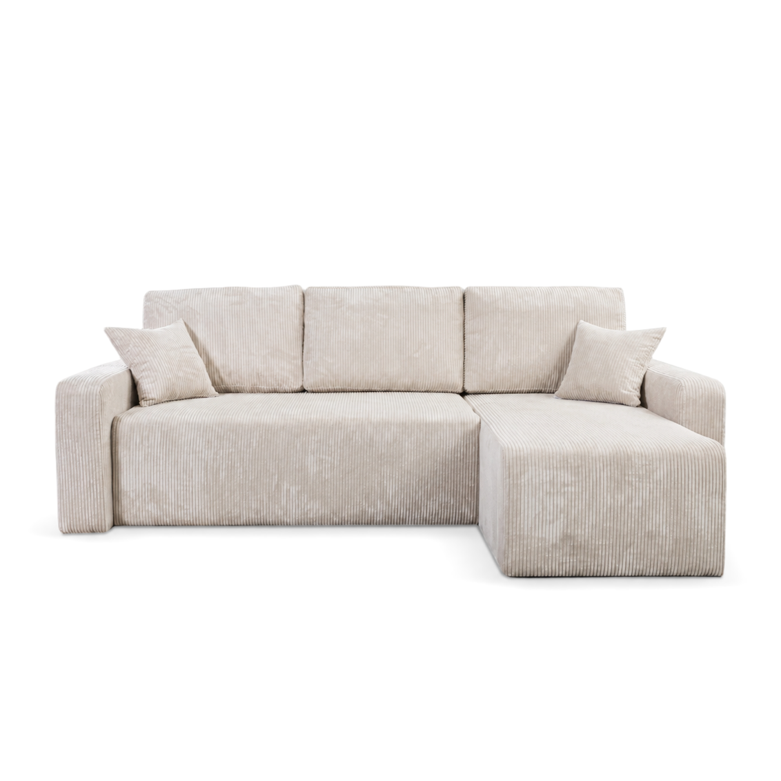 Yasmine L Shaped Sofabeds, Cream