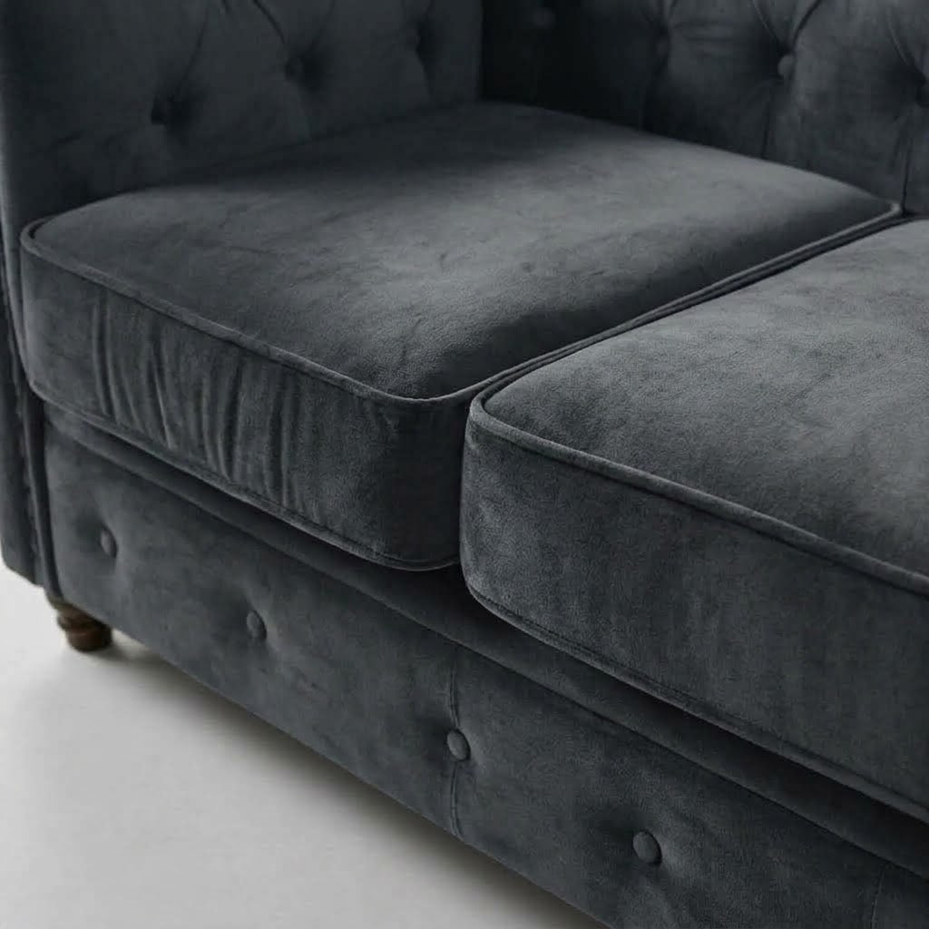 Infinity Plush Fabric, 2 Seater, Grey