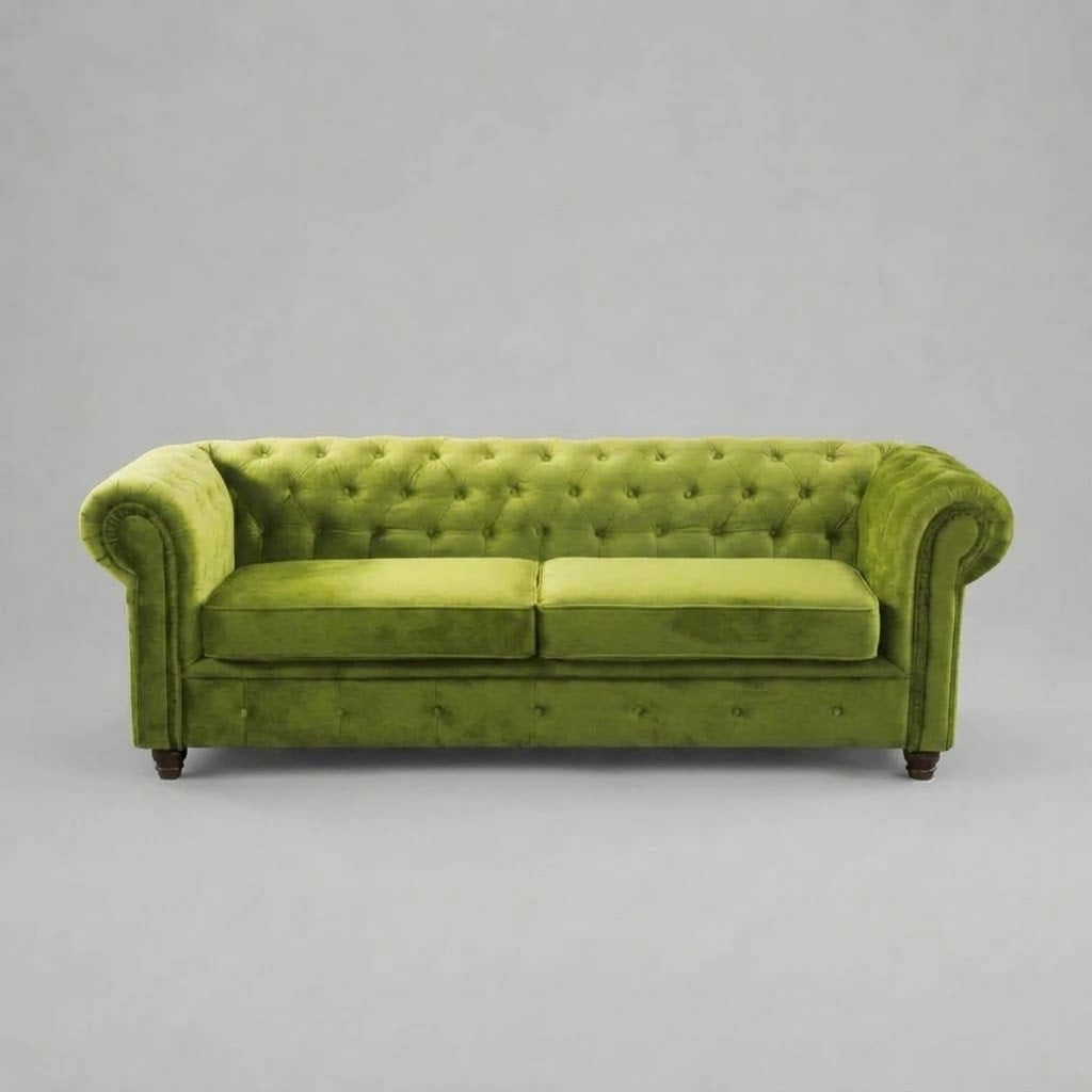 Infinity Plush Fabric, 3 Seater, Light Green