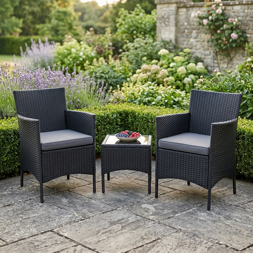 Riviera 3-Piece Hand-Woven Rattan-Style Bistro Set