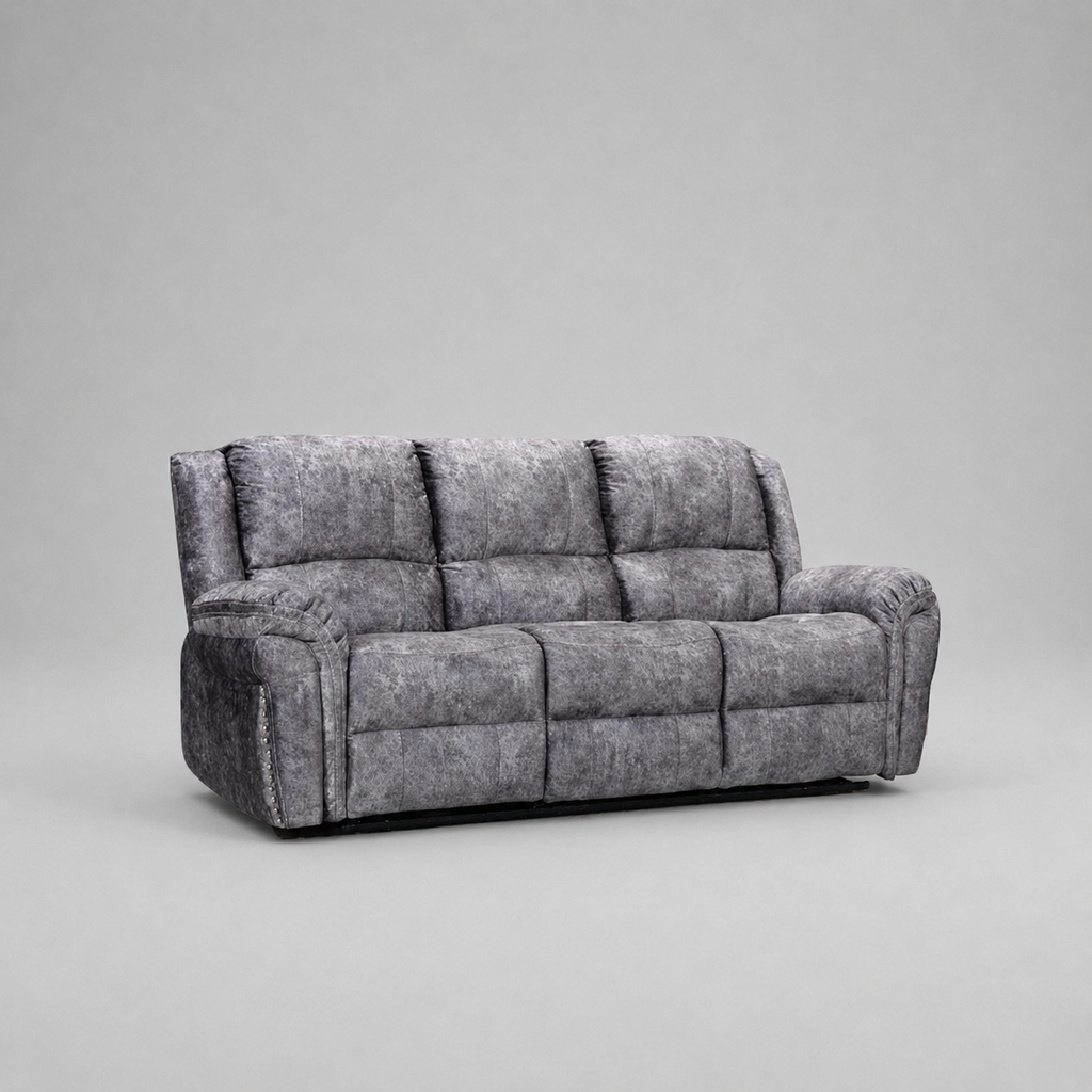 Galaxy Power Recliner, 3 Seater Sofa, Silver