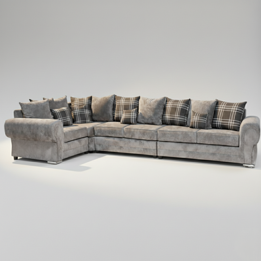 Verona 5 Seater Corner, Silver