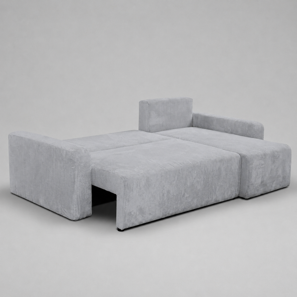 Yasmine L Shaped Sofabeds, Grey
