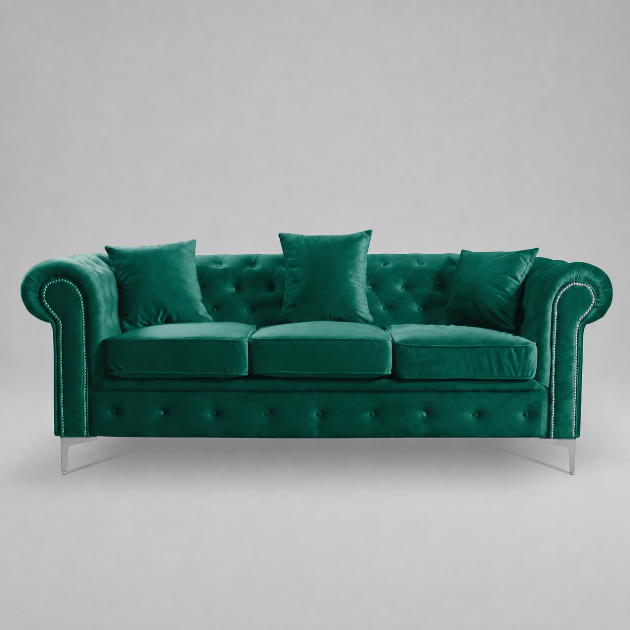 Roma Chesterfield, Green, 3 seater