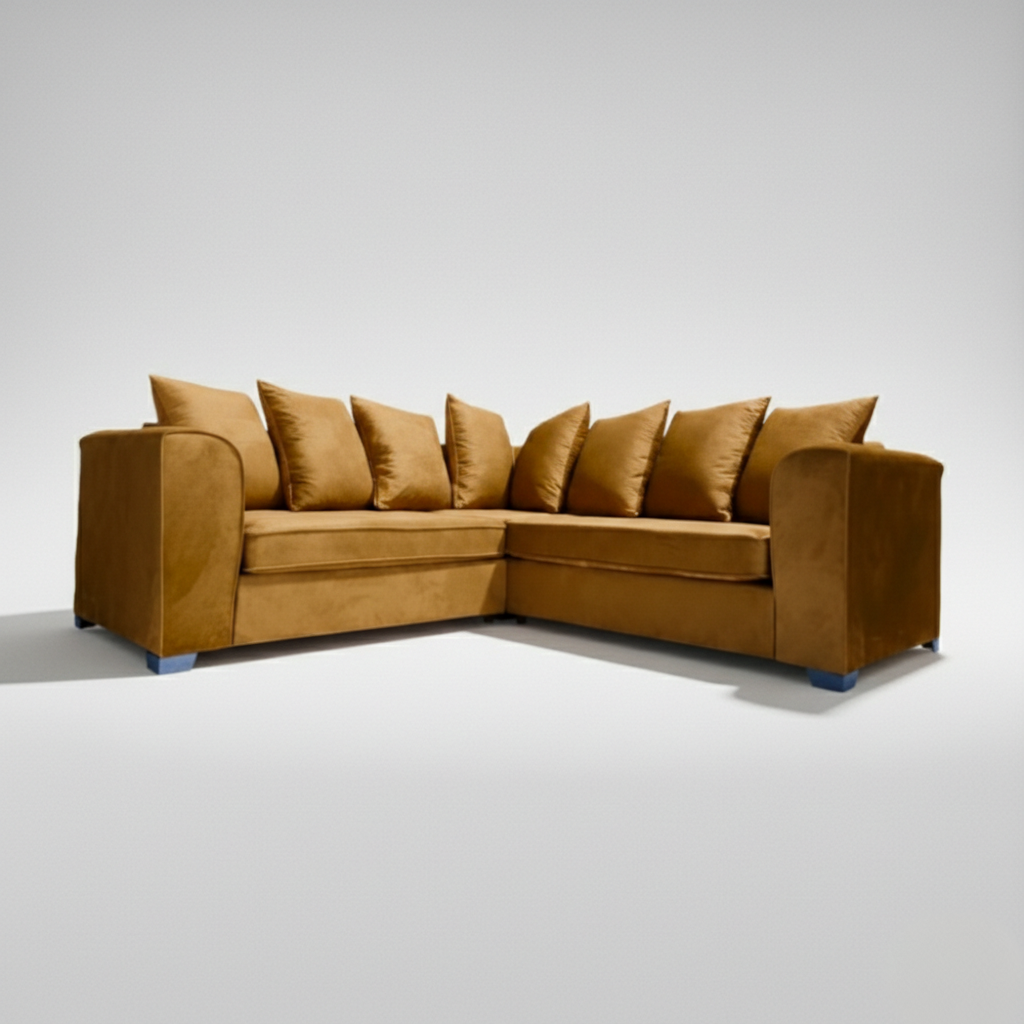 Asha Corner Full Back Scatter Sofa Brown