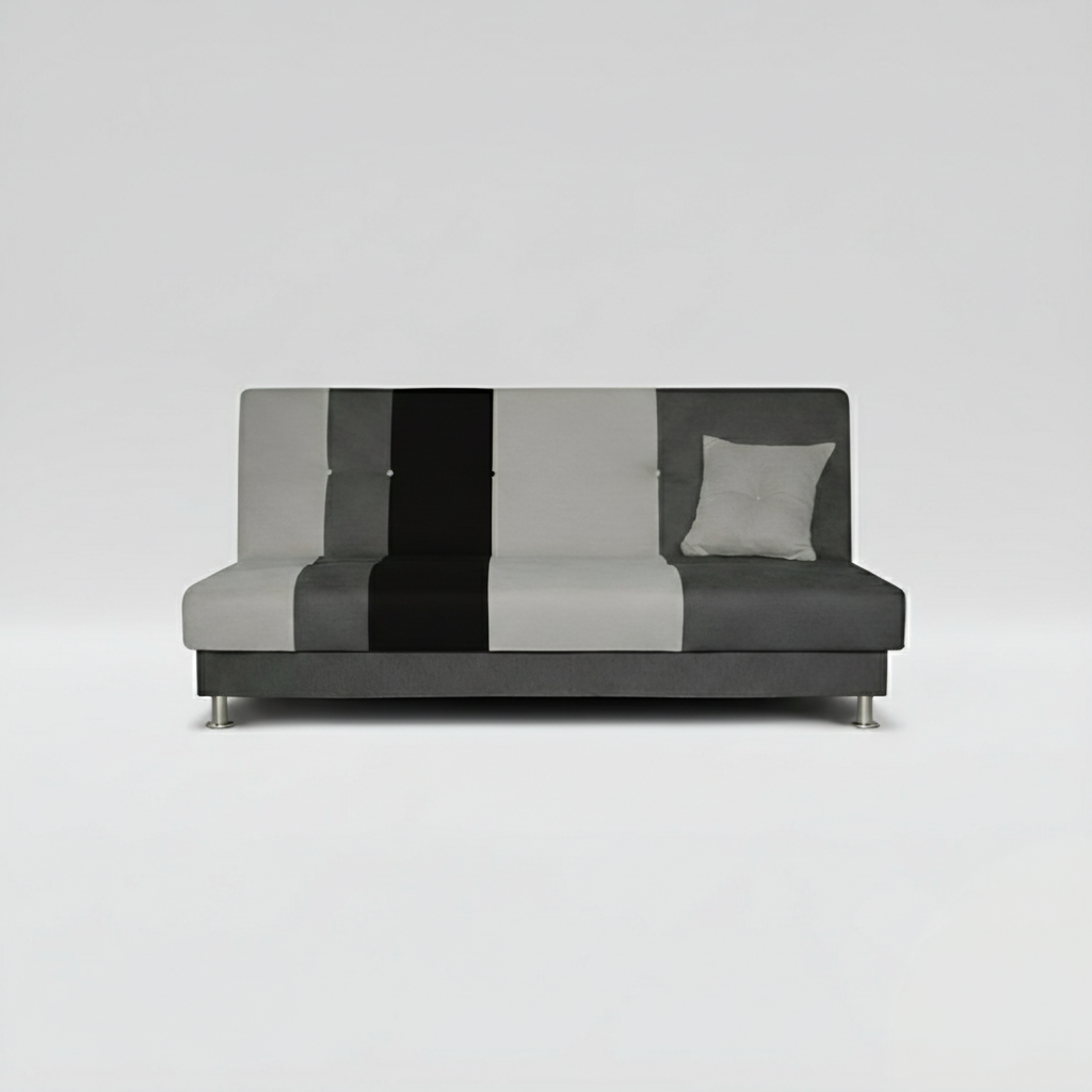 Avesta Click Clack Sofabed, 3 Seater, Grey, Black & Beige Accents
