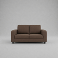 Box, Brown, Plush Fabric, 2 Seater Sofa