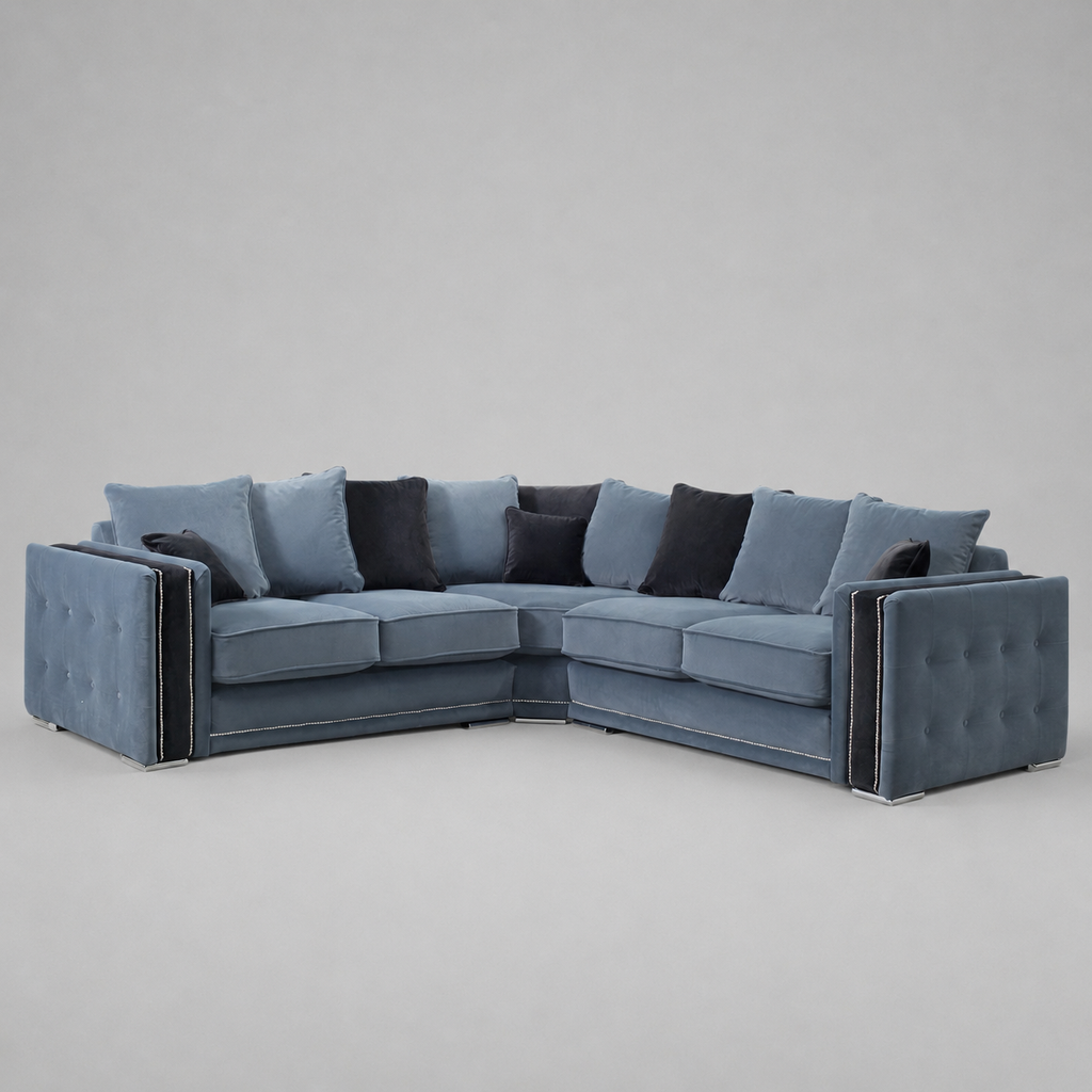 Bentley, Corner, Matte Velvet, Light Blue + Black