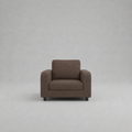 Box, Brown, Plush Fabric, 1 Seater Sofa