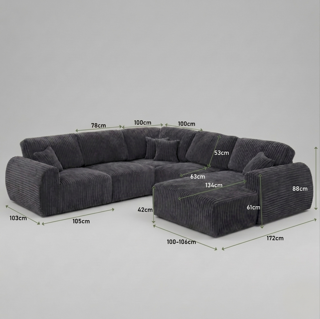 Vinci, U Corner, Dark Grey