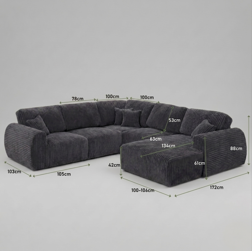 Vinci, U Corner, Dark Grey