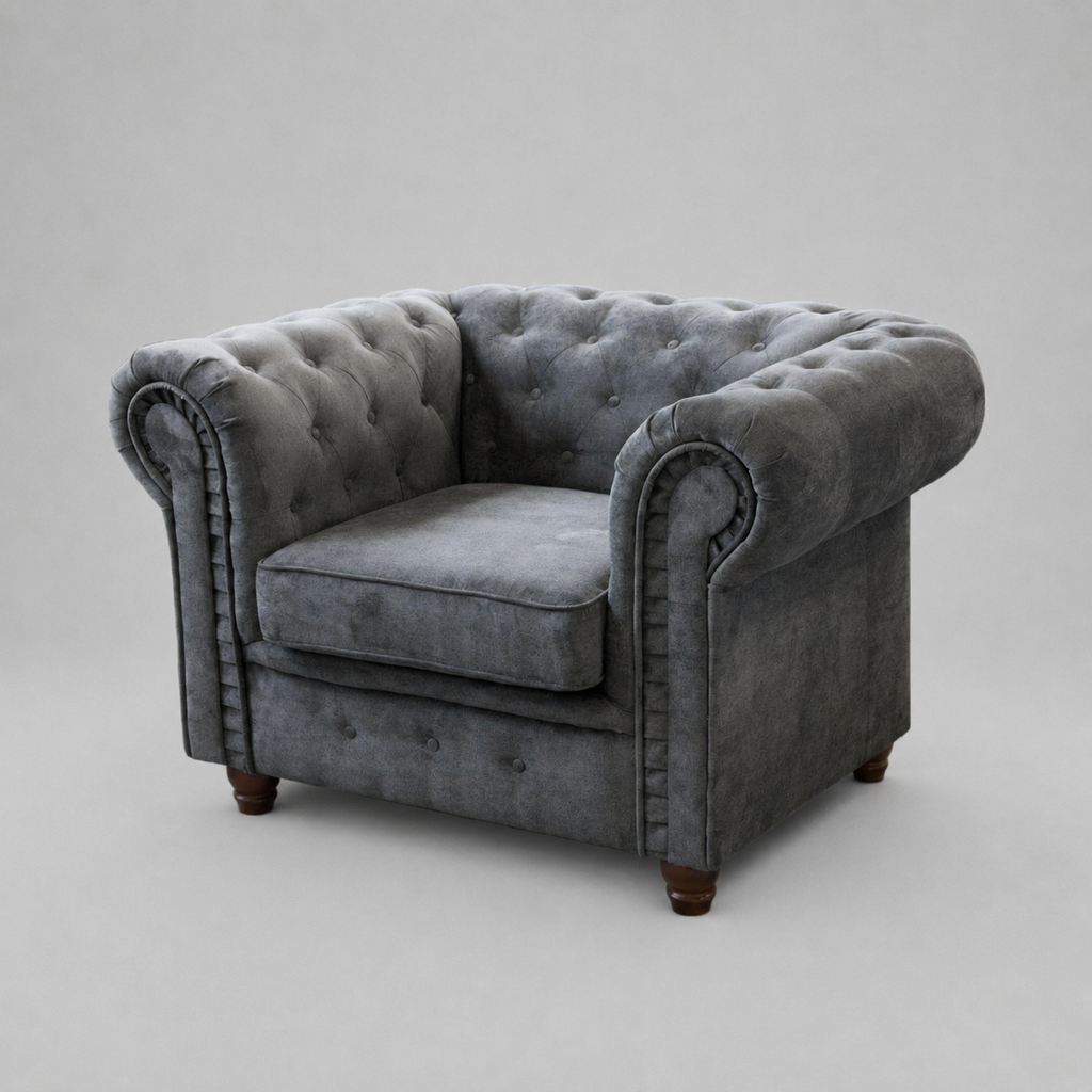 Infinity Woven Fabric, 1 Seater, Dark Grey