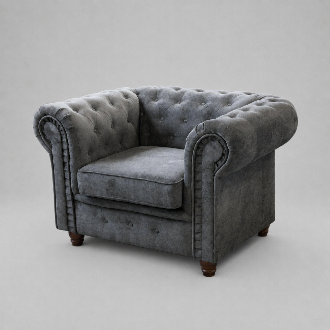 Infinity Woven Fabric, 1 Seater, Dark Grey