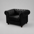 Infinity Plush Fabric, 1 Seater, Black