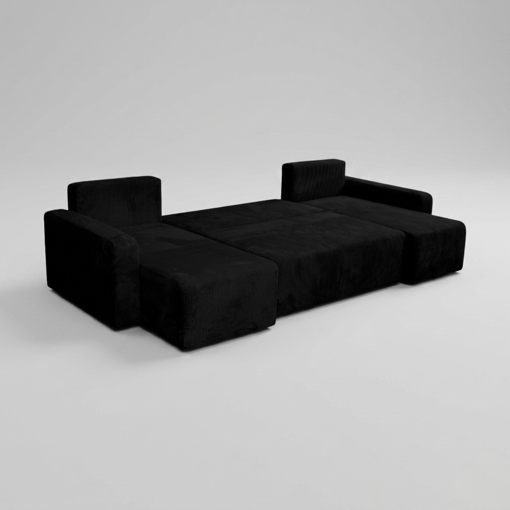 Yasmine U Shaped Sofabeds, Black