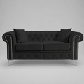 Roma Chesterfield, Black, 2 seater