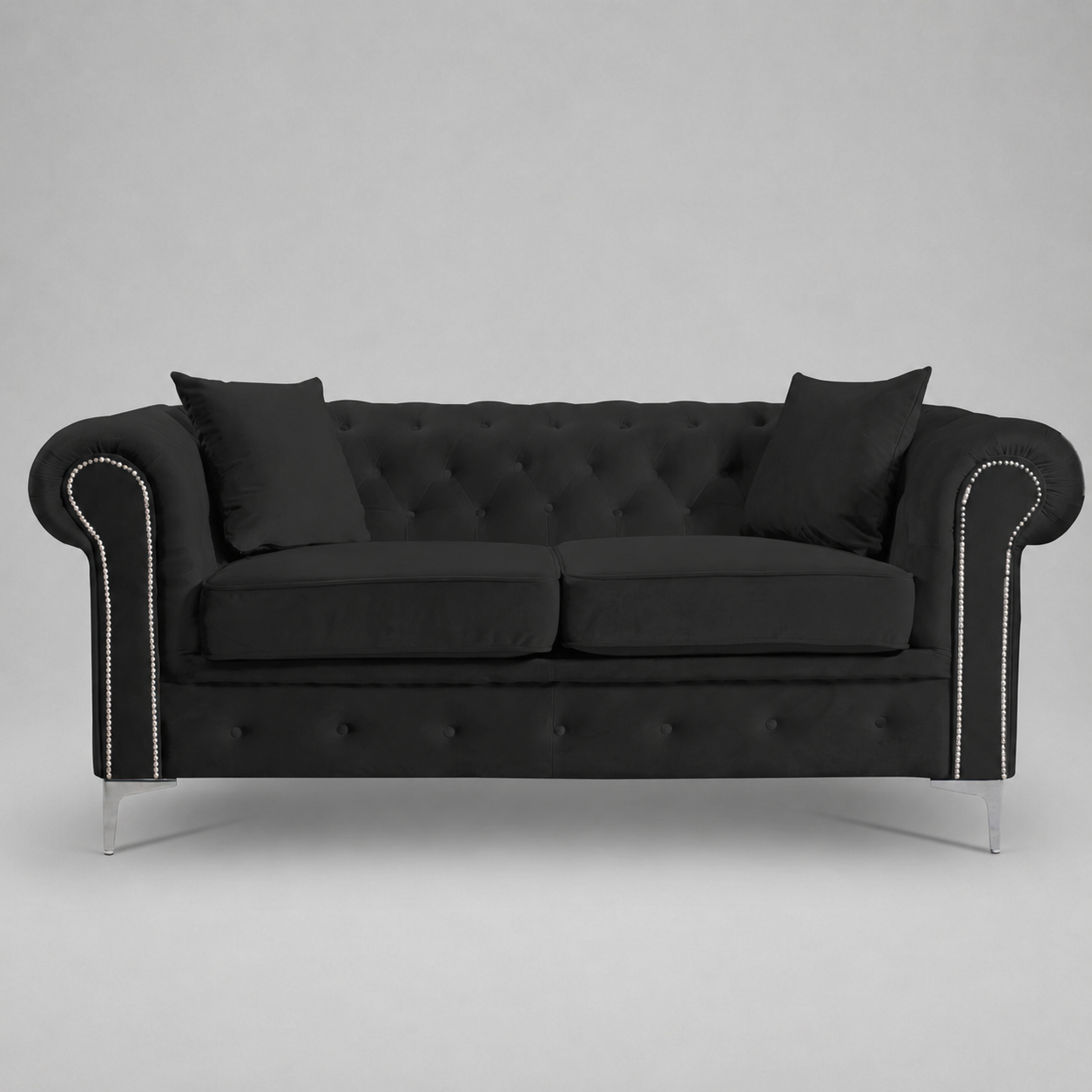 Roma Chesterfield, Black, 2 seater
