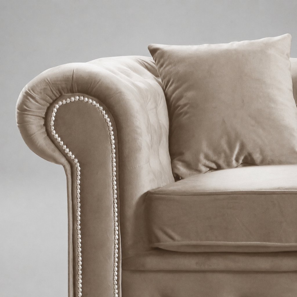 Roma Chesterfield, Beige, 3 seater