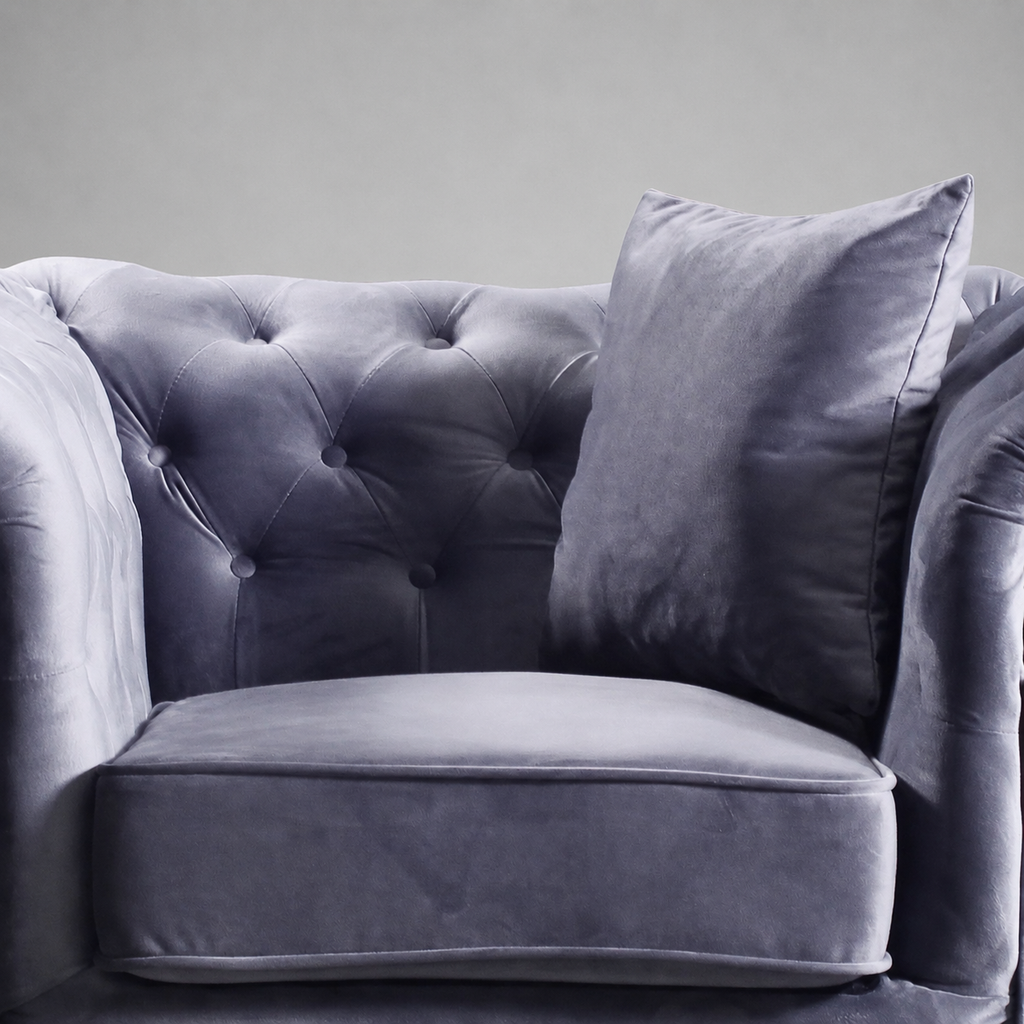 Roma Chesterfield, 1 Seater, Premium Grey