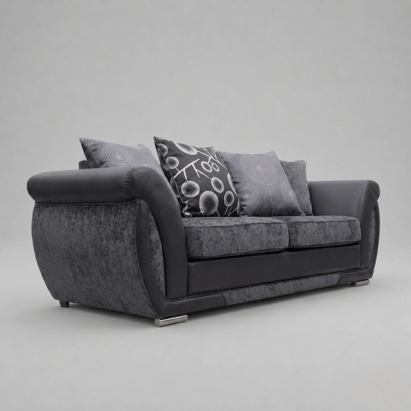 Shannon, 3 Seater, Black +  Grey