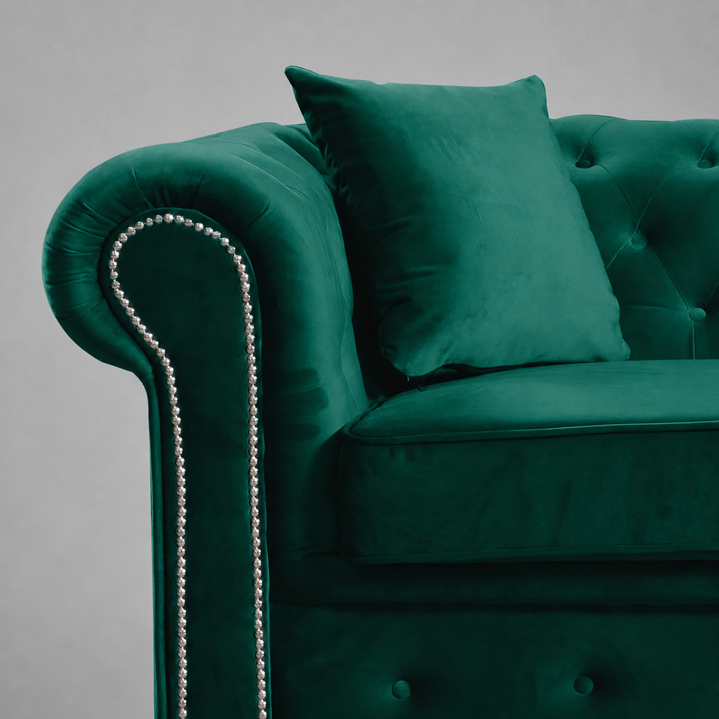 Roma Chesterfield, Green, 2 seater
