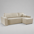 Pati Universal Sofabed, Corner, Plush Fabric, Mink