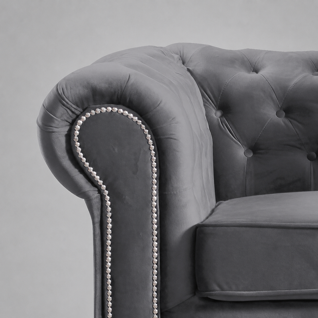 Roma Chesterfield, Grey, 1 seater