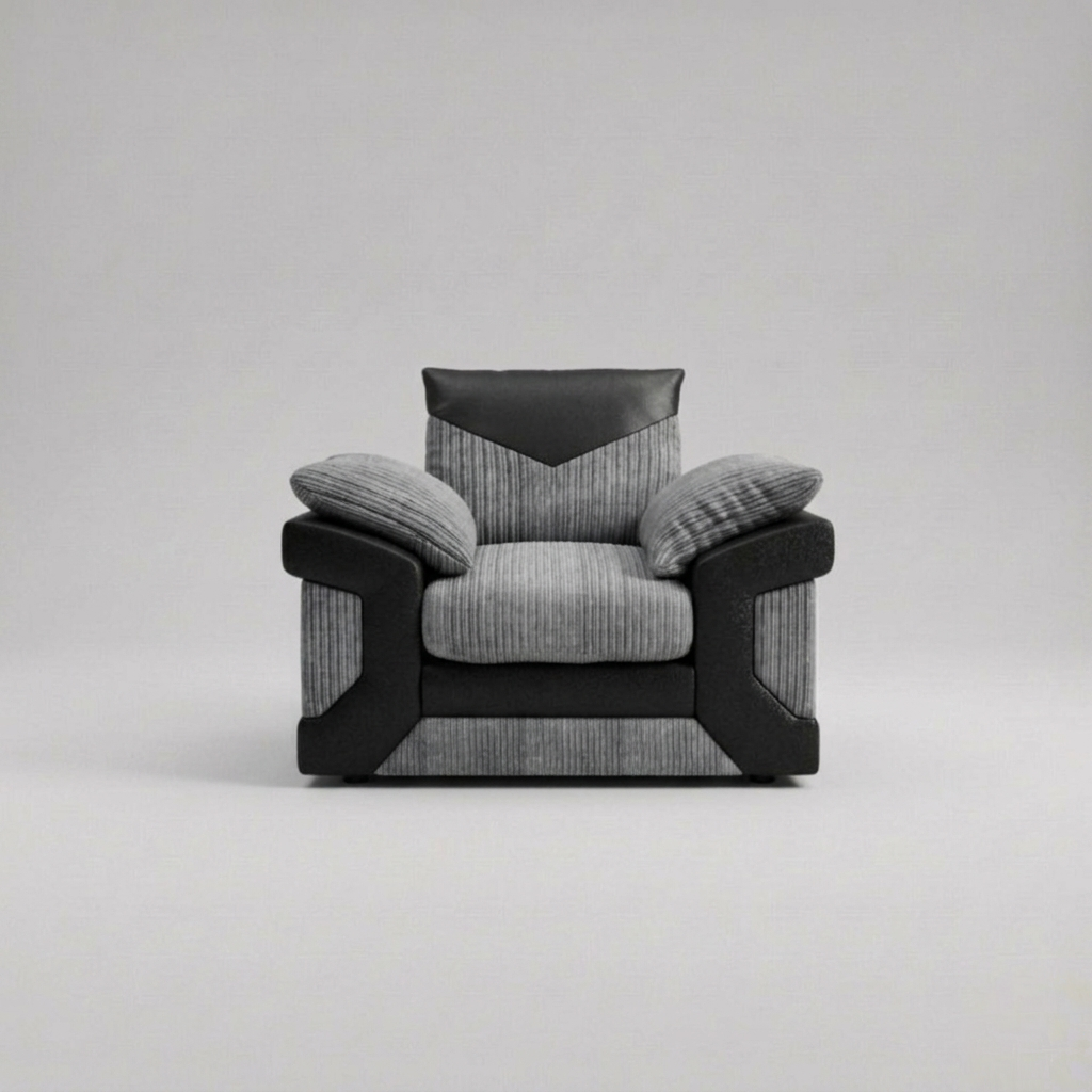 Dino, 1 Seater, Grey + Black