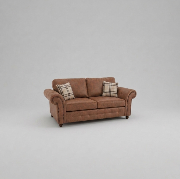 Oakland, 3 seater, Faux Leather, Brown