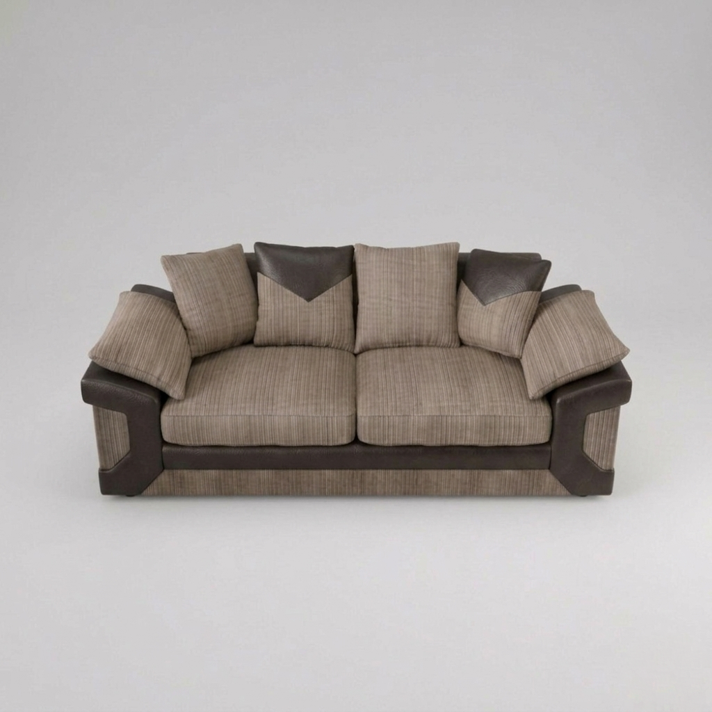 Dino, 3 Seater, Beige + Brown