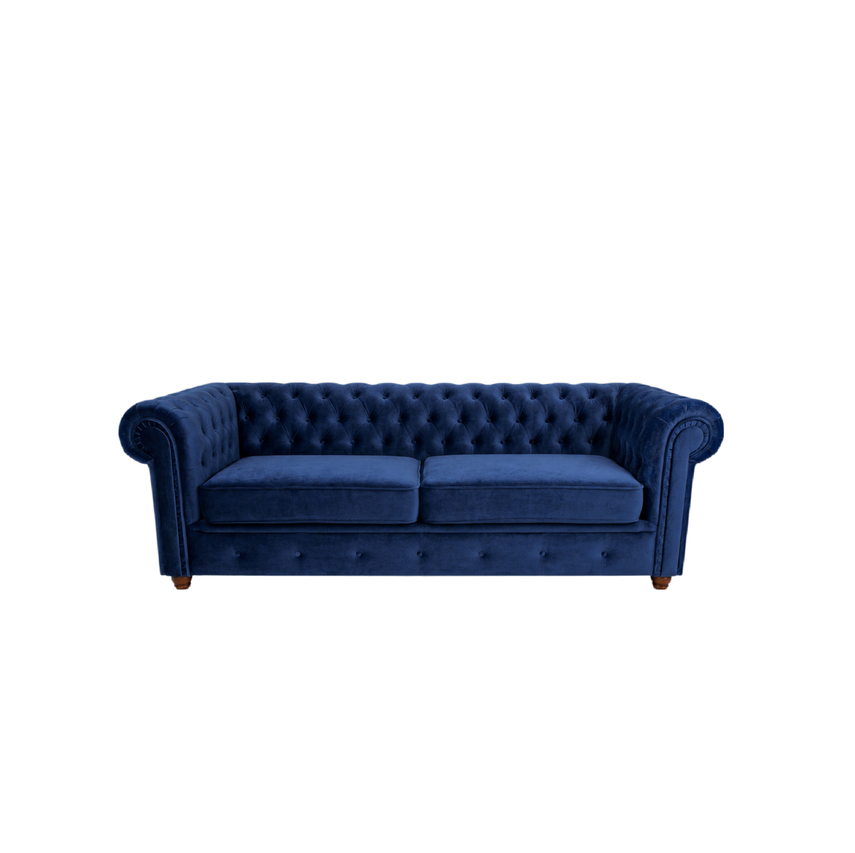 Blue 3 Seater Infinity Chesterfield Sofa
