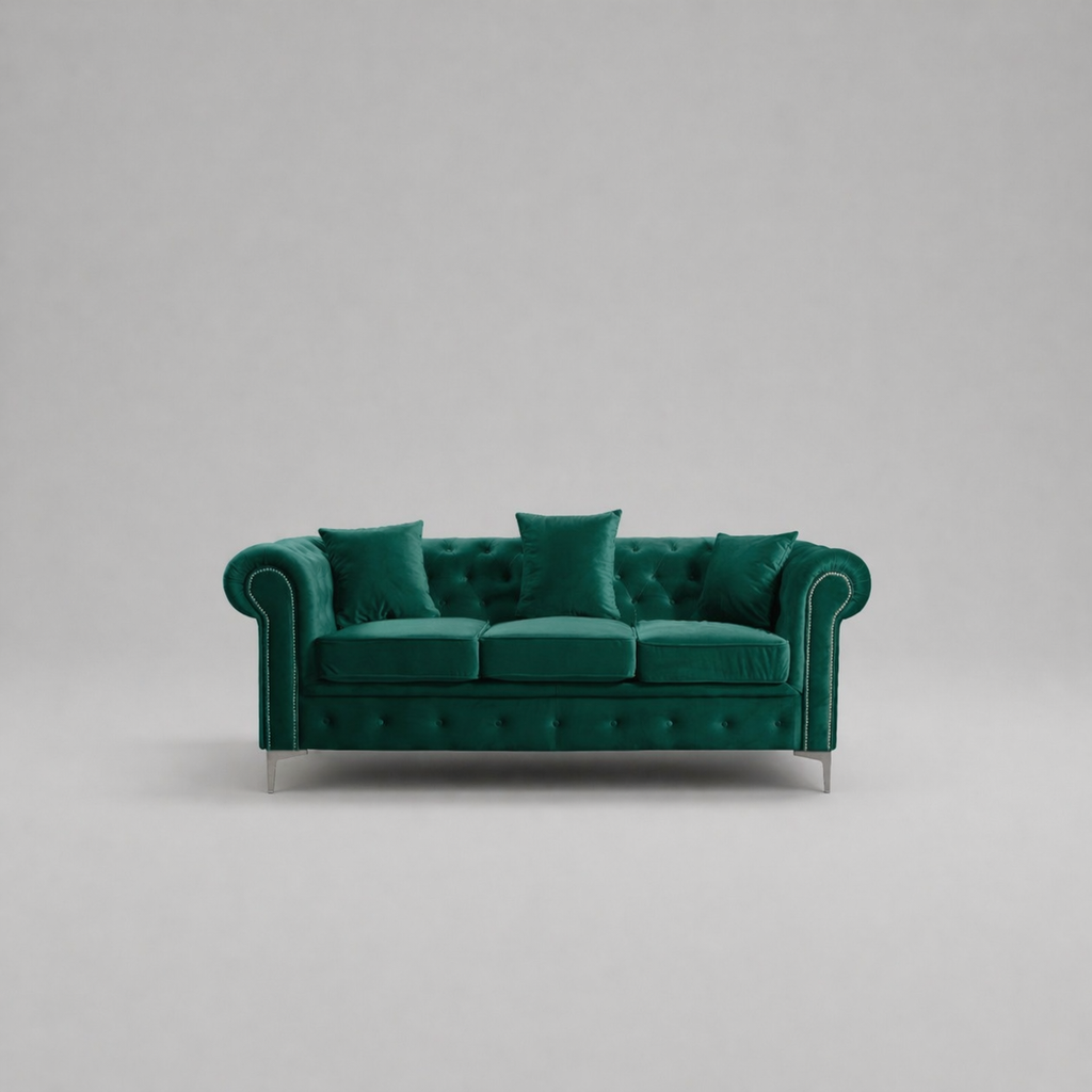 Roma Chesterfield, Green, 3 seater