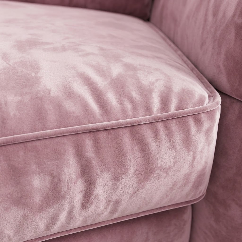 Pickford U-Shape Sofa, Plush Soft Velvet, Pink