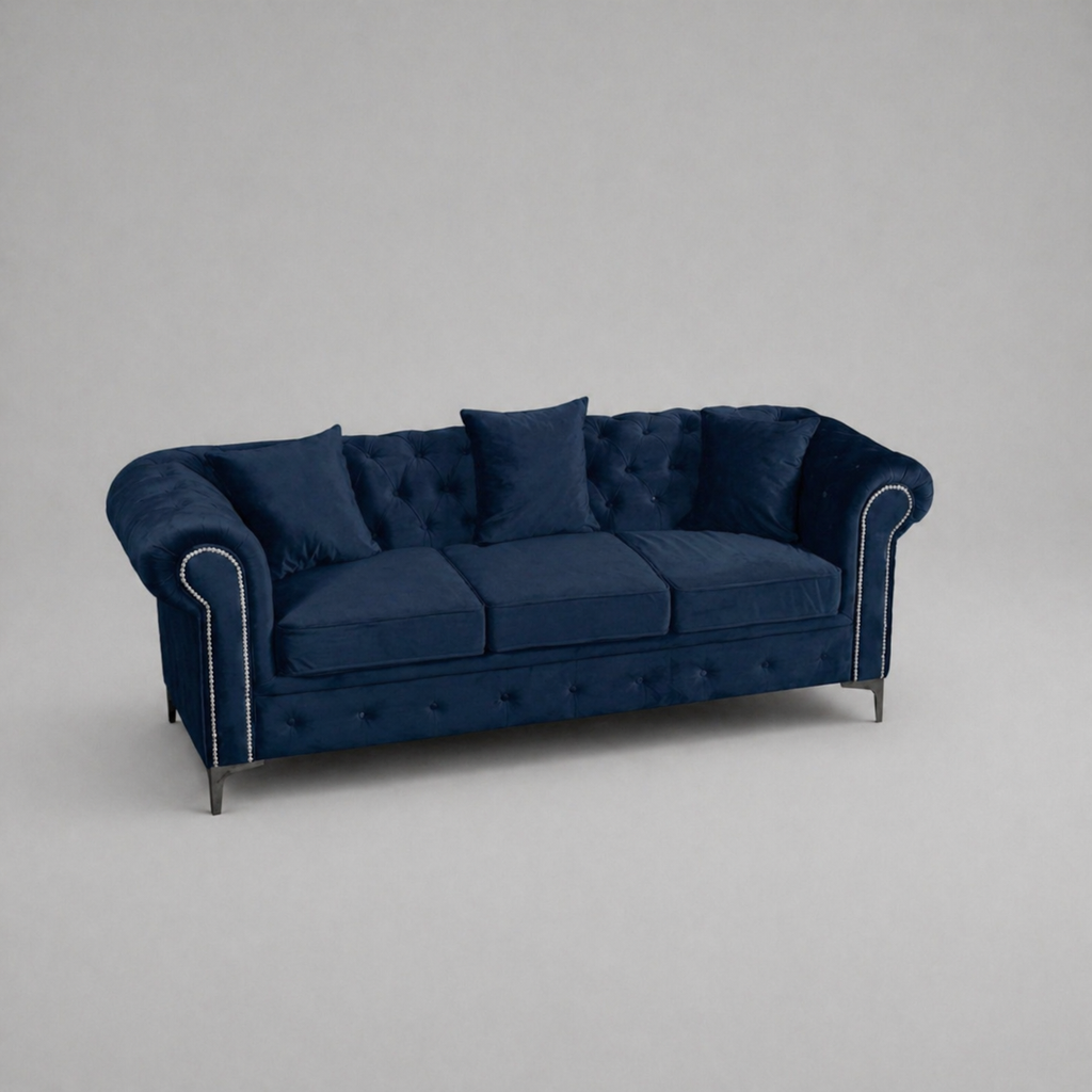 Roma Chesterfield, Blue, 3 seater