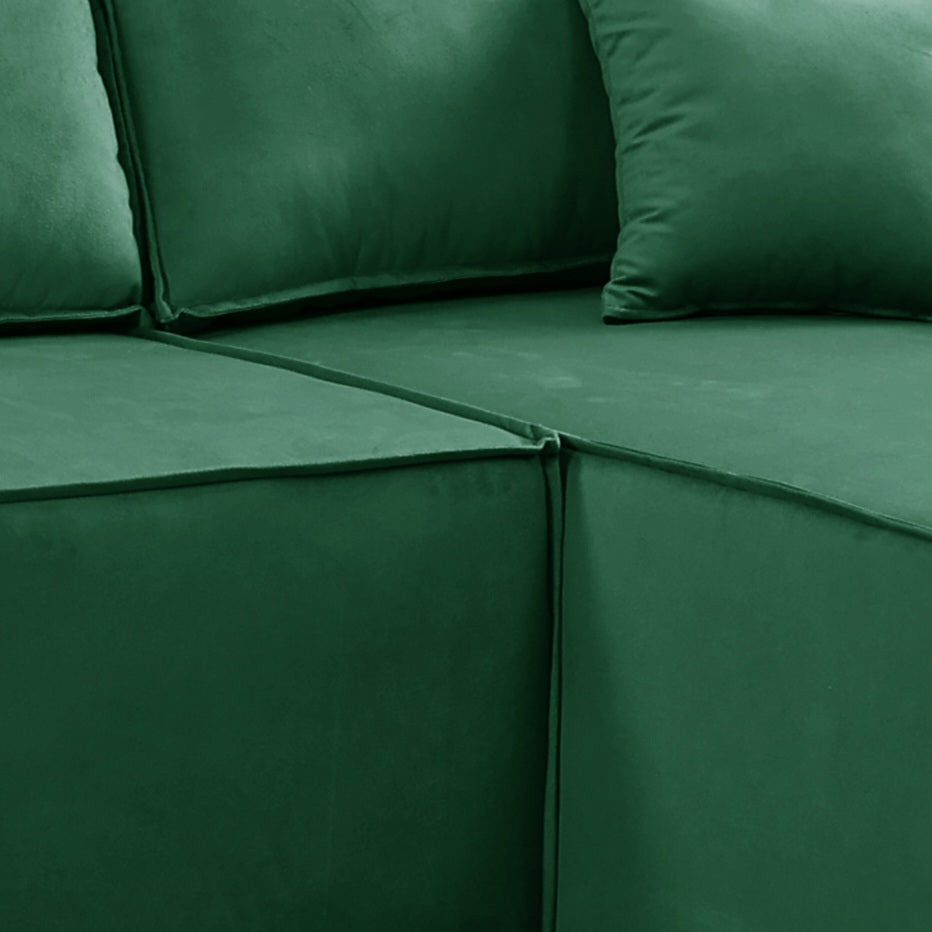 Pati Universal Sofabed, Corner, Plush Fabric, Green