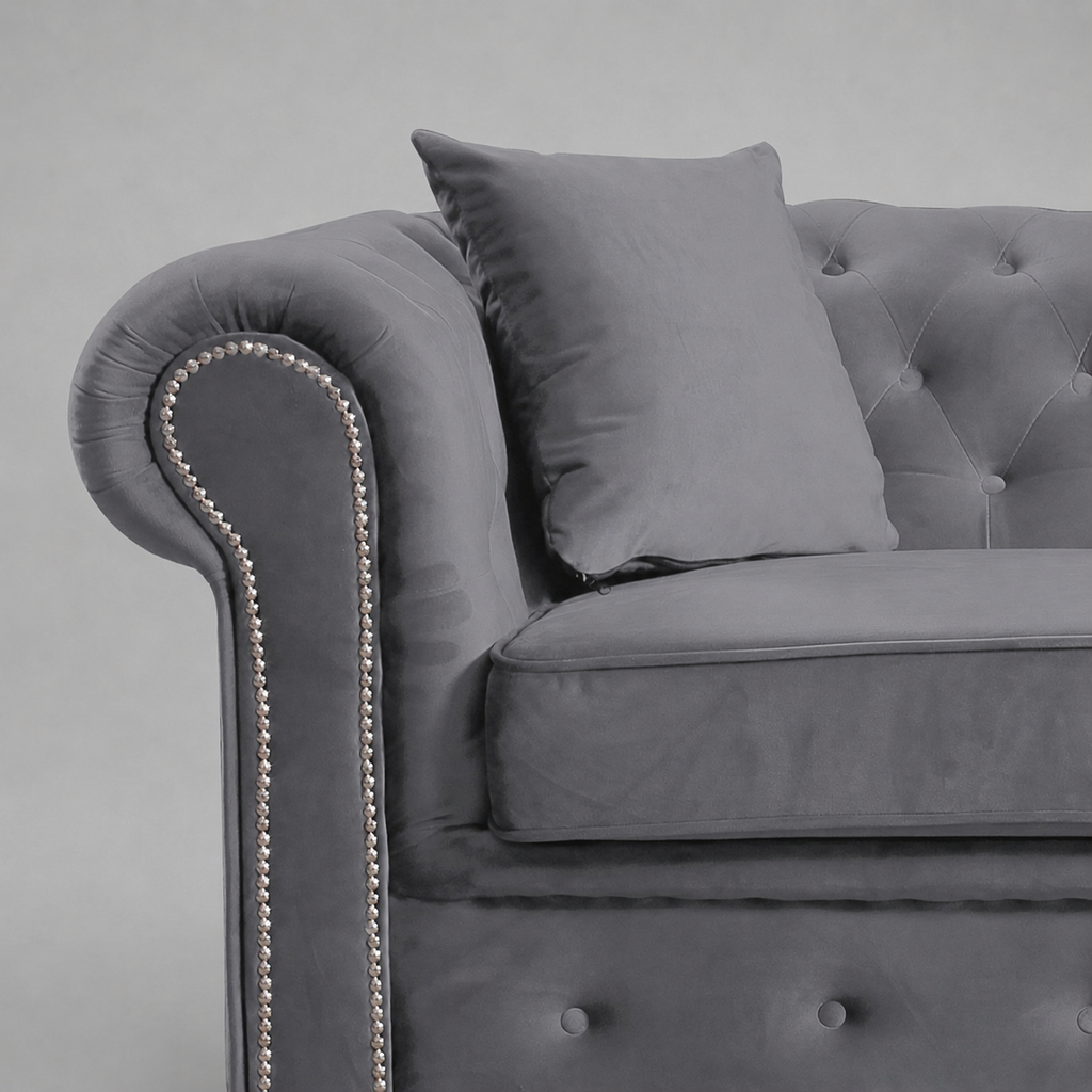 Roma Chesterfield, Grey, 2 seater